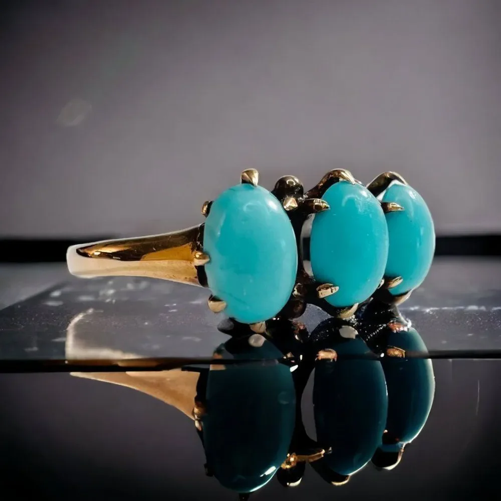 Estate Turquoise Three-Stone Ring
